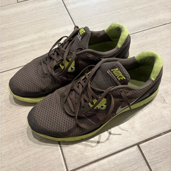 Nike Men's Gray and Lime Sneakers - Lunar Glide 2 Running Shoes - Picture 1 of 5